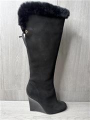 LOUIS VUITTON BLACK SUEDE LEATHER BOOTS | SIZE 9.5 US - 41 EU